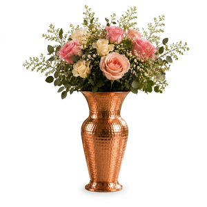 Handcrafted Hammered <b>Copper</b> Flower <b>Vase</b> Decorative Metal <b>Vase</b> for Home Decor Table Centerpiece Wedding Floral Arrangement - Product Image 1