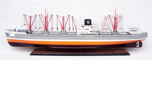 Maqueta de Barco de Carga General de Madera Hecha a Mano con Grúas Rojas, Diseño Personalizado, Réplica Decorativa de Mesa, Vietnam Gia Nhien - Product Image 1