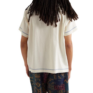 Camisa personalizada con cuello camp-collar, bordada con diseño de espiga, de alta calidad - Product Image 3