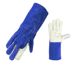 Gants de sécurité industriels en cuir de vachette pleine fleur et cuir de chèvre, résistants aux étincelles, pour soudeurs TIG - Product Image 6