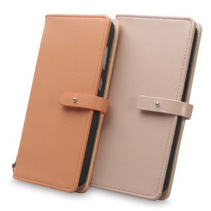 Funda tipo cartera minimalista de cuero con cierre de broche - Product Image 1