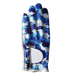 Gants de golf sportifs pour hommes en cuir Cabretta de qualité supérieure, en peau de mouton véritable, personnalisables avec logo OEM, camouflage, doigts entiers - Product Image 1