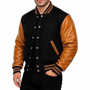 Chaqueta Varsity de Lana para Hombre, Talla Grande, Corte Ajustado, con Ribete de Piel de Oveja - Colores y Logotipos Personalizables - Product Image 1