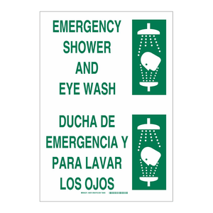 Señal Bilingüe de Ducha de Emergencia y Lavaojos para Seguridad en Laboratorios e Industrias - Product Image 3