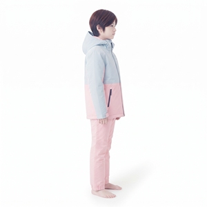 Chaqueta de Esquí para Niñas Hawk Eye, Diseño Color Block Rosa y Azul, con Capucha, Impermeable, Cierre de Cremallera, Aislamiento Sintético, Ropa de Invierno para Niños - Product Image 3