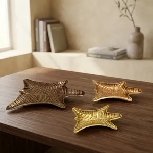 Bandejas Decorativas con Forma de Hoja, de una Sola Pieza, Modernas, de Aluminio, Artesanía, Decoración del Hogar, Tema de Plantas, Boda, Ramadán, Arte - Product Image 3