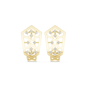 Pendientes de Oro Amarillo de 14K con Diamantes Cultivados en Laboratorio para Mujer, Pendientes para Usar en la Oficina, Nuevos Diamantes Cultivados - Product Image 1