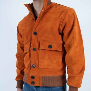 Veste en cuir suédé pour hommes, marque personnalisée, pur fait à la main, à la mode, vente en gros, - Product Image 1
