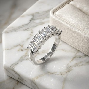 1.40CTW Emerald Cut Prong Set Seven-<b>Stone</b> Band Ring - Product Image 3