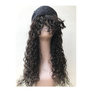 Trusted India Origin Supplier Selling 100% Raw Unprocessed Virgin Natural Curly <b>Wig</b> with Bangs Human Hair Extension on Sale - Product Image 1