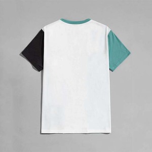 เสื้อยืดคอกลมแขนสั้นผู้ชาย ทรงปกติ ดีไซน์เรียบง่าย ผ้าถัก สีดำ ขาว สามสี - Product Image 4