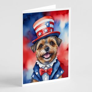 Border Terrier patriótico americano caprichoso A7 tarjetas de nota en blanco paquete 8 con sobres tarjetas de felicitación de tamaño 5x7 - Product Image 1
