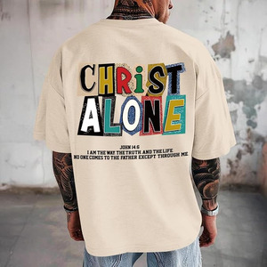 Camiseta Gráfica Oversize Vintage de Algodón Pesado con Estampado Personalizado, Estilo Urbano y de Moda - Product Image 2