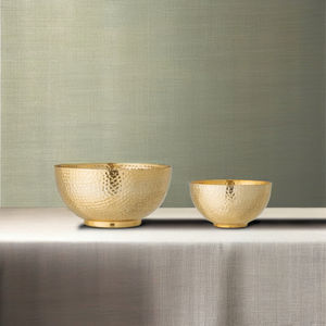 Cuenco para servir de latón clásico natural de bajo precio, ensaladera de aluminio dorado de mediados de siglo, vajilla decorativa de forma redonda - Product Image 3