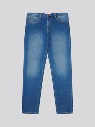 Jean en denim bleu délavé pour homme, coupe slim, pantalon fuselé, style décontracté vintage - Product Image 1