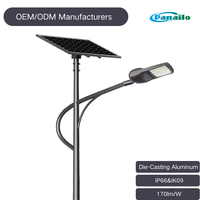 Lampadaire Solaire LED à Panneau Séparé 40W-180W 12000LM-25000LM Haute Efficacité Panneau Monocristallin IP65 Anti-Corrosion Vente en Gros