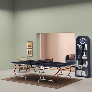 Tavolo da Ping Pong Pieghevole Grigio Antracite con Racchette Palline e Rete; Accessori Sportivi in Acciaio e MDF da 25mm - Product Image 2