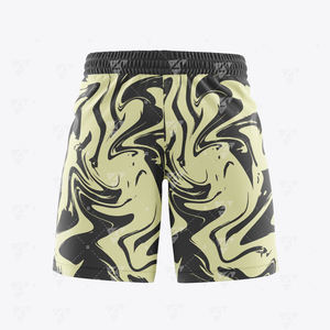 Shorts de bain homme personnalisés à taille élastique mi-haute, séchage rapide, imprimés par transfert thermique, style urbain, anti-plis, pour la plage - Product Image 4