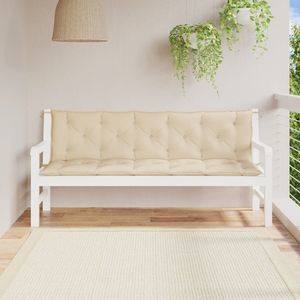 Juego de 2 Cojines Beige para Banco de Jardín, 100% Poliéster (Tela Oxford) - Product Image 1