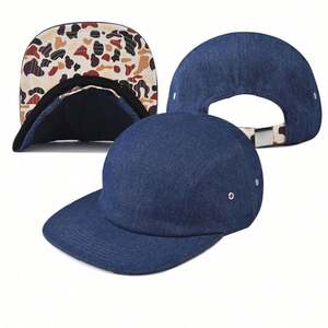 Nueva Gorra de Béisbol de Moda, Estilo Retro, de Algodón y Mezclilla, de 6 Paneles, con Visera Plana, para Exteriores, Casual, Hip Hop, para Hombre y Mujer, de Dos Tonos, con Cierre a Presión - Product Image 1