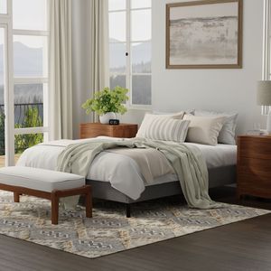 Base de Cama Queen en Negro y Gris, Resistente, con Tapicería Confortable - Product Image 6