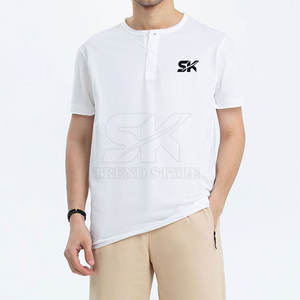 Créez votre propre logo sur des t-shirts Henley légers et unis, de la meilleure qualité, nouveau design. - Product Image 2