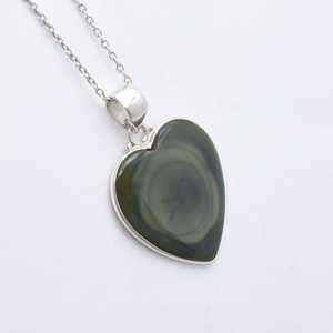 Heart Jasper Pendant Handmade 925 Sterling Silver Natural Gemstone Necklace Jewelry Gift For Women Elegant Charm - Product Image 3