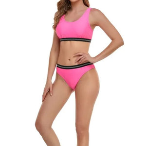 Maillot de bain deux pièces pour femme, personnalisé, sublimé, prix abordable, uni, respirant, pour femmes. - Product Image 4