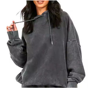 Excelente Conjunto de Ropa de Algodón Cálido para Mujer, Sudadera con Capucha y Pantalones con Pedrería Brillante, Diseño de Encaje, Chándal con Logotipo de Marca Personalizado - Product Image 2