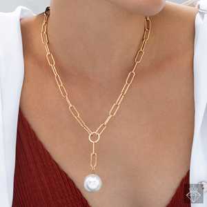 PRAO <b>Chunky</b> Gold Chain Pearl Necklace Anti-Tarnish Jewelry - Product Image 4