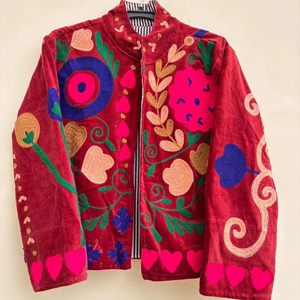 Veste Bohème Suzani Broderie Florale Manteau Court Hiver Chaud Style Hippie pour Femme Vente en Gros Direct Usine - Product Image 1