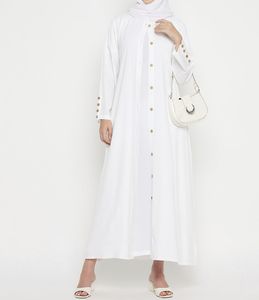 Abaya Saoudienne Traditionnelle Islamique Blanche pour Femme, en Polyester Respirant, Longueur Cheville, Style Printemps, Vente en Gros Dubaï - Product Image 4