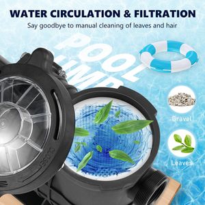 Pompa per Piscina a Doppia Velocità 1.5HP 230V con Potente Filtro a Cestello da 1100W per Piscine Interrate 5400 GP - Product Image 6