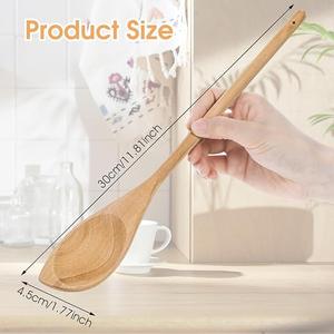 ช้อนชาไม้ทำมือ ผิวเรียบเนียน ช้อนตักน้ำตาลกาแฟ อุปกรณ์ครัวที่ยั่งยืน - Product Image 3