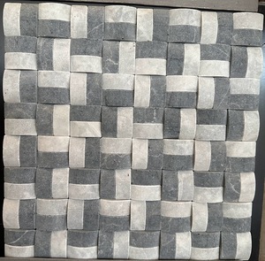 Mosaico de Mármol Blanco Lechoso con Flores Irregulares Pequeñas, Pulido, 10 mm de Grosor, Resistente al Agua, Ecológico, Moderno, para Paredes Interiores - Product Image 5
