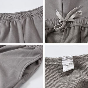 Shorts de plage pour hommes de haute qualité, 100% coton, pour l'été, style décontracté, couleur unie, coupe ample, avec cordon de serrage, confortables. - Product Image 6