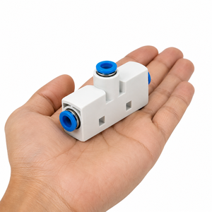 Conector Neumático de Empuje Rápido, Tipo Hembra, Recto, para Tubería, con Válvula de Plástico Blanca y Azul para Equipos de Automatización - Product Image 3