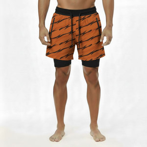 Short de sport homme 2-en-1 à séchage rapide en polyester, idéal pour la gym, la course et la compression – Nouvelle collection en promotion - Product Image 1