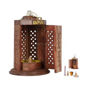 Vintage Wooden Lantern Incense Burner Handmade Aromatherapy Incense Holder Home <b>Decor</b> Yoga Meditation Gift - Product Image 2