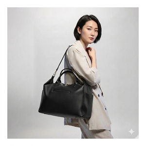 Bolsa de Pañales Royaa de Cuero Genuino para Mamá y Bebé, Resistente al Agua, con Cierre de Cremallera, Diseño Geométrico Moderno, Estilo Inglés - Product Image 2