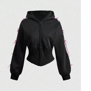 Sweat-shirt zippé court personnalisé pour femme, imprimé zèbre, style Y2K, avec cordon de serrage, motif animalier, en polaire, veste décontractée streetwear - Product Image 6