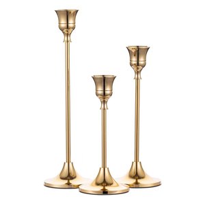 Classic design Gold metal candle holder set luxury tall candlestick stand <b>wedding</b> centerpiece offers in customization options - Product Image 1