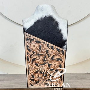 Nouvelle Boîte de Présentation de Bijoux Portable en Cuir de Vachette Véritable Façonnée à la Main Style Western 2026 avec Motifs Floraux – Organisateur de Bijoux Designer pour Femmes - Product Image 1