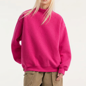 Sudadera de cuello alto personalizada para mujer, de felpa de algodón cepillado suave, con estampado gráfico, corte holgado y puños acanalados - Product Image 6