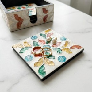 Classic Eco-Friendly Mop <b>Coaster</b> <b>Set</b> 6 with Holder Handmade Table Decor - Product Image 6