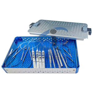 Kit de Cirugía Oral para Implantes Dentales, Bandeja de Acero Inoxidable de Alta Calidad, Fuente de Alimentación Manual Azul, Instrumento Quirúrgico para Dentistas - Product Image 1