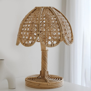 Nightstand accent <b>lamps</b> natural rattan weave <b>lamp</b> study desk & table decor lighting wholesale - Product Image 4