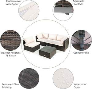 Muebles vietnamitas elegantes y modernos para sala de estar al aire libre y juegos de jardín de hotel para patios - Product Image 4