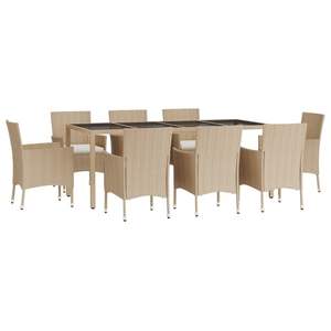 Juego de 8 Muebles de Jardín para Comedor en Color Beige - Product Image 3