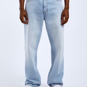 Jean en denim tricoté coloré style streetwear vintage hip-hop pour homme, coupe décontractée ample et droite, 100 % coton - Product Image 4